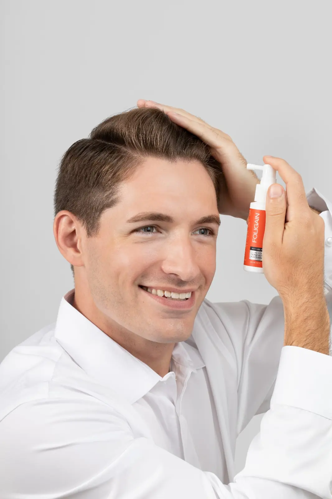 Applying TRIOXIDIL® along the hairline